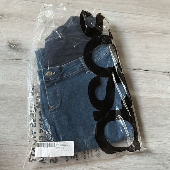 ASOS DESIGN Maternity skinny jeans in mid blue with over bump 12/32 NWT IN PKG - Picture 5 of 7